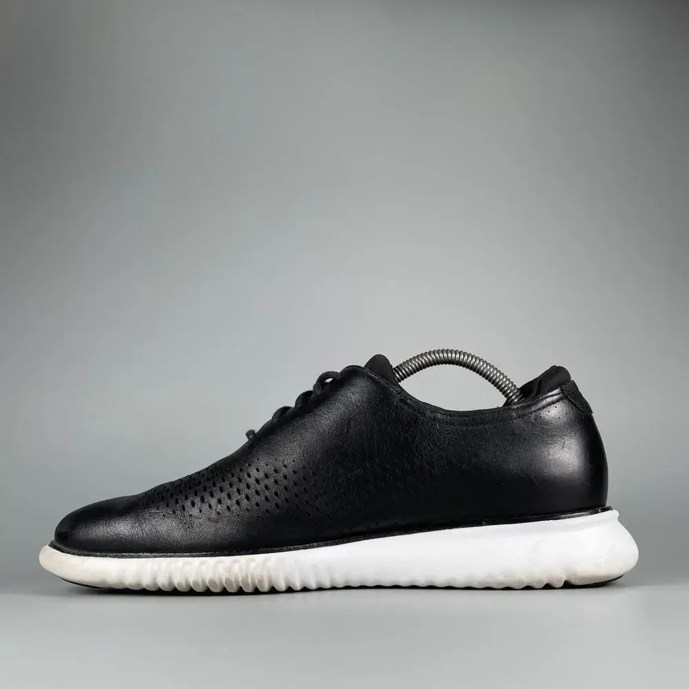 Cole Haan Zerogrand Laser Men's 9 Black Leather Wingtip Oxford Casual Dress Shoe